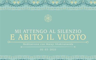 Mi attengo al silenzio e abito il vuoto